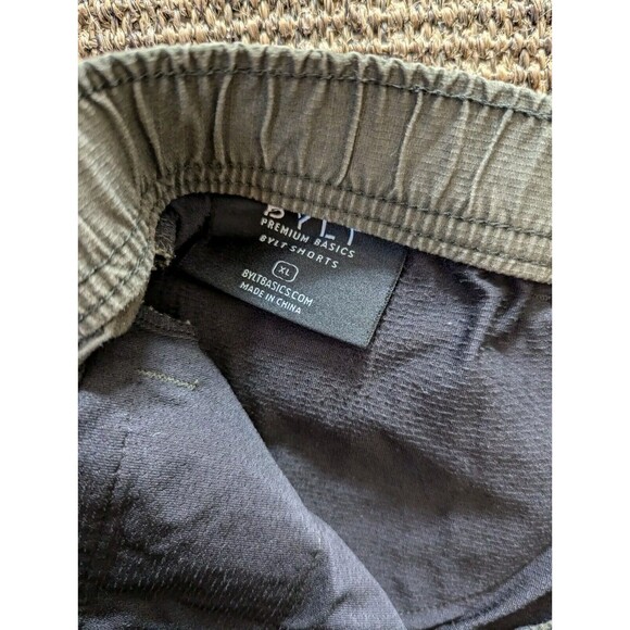 Bylt Cargo Shorts Mens XL Green Ripstop Weekender Drawstring W/ Small Stains - Picture 6 of 6